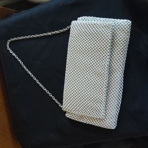 Silver beaded purse/clutch